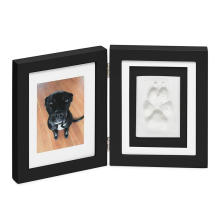 4 x 6 Baby Wooden Memorial Photo Frame gift nontoxic Clay Paw Prints Keepsake Imprint Kit double pet Picture frame